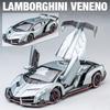 1:24 Lamborghinis Veneno Supercar Liga Fundida Brinquedo Modelo de Carro Som e Luz Brinquedo Infantil Colecionáveis Presente de Aniversário
