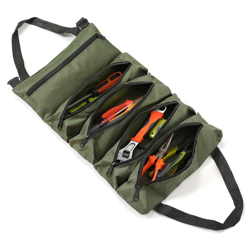Tool Roll Up Pouch, Tool Roll, Heavt Duty Tool Organizer Portable Tool Storage Bags Waterproof Oxford Cloth-Zipper Pouch For Men