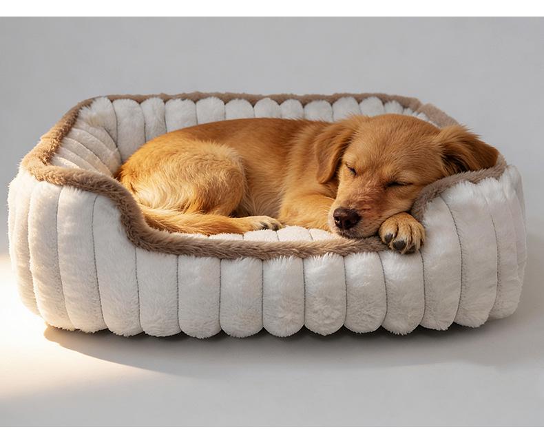 Four Seasons Thickened Rabbit Fur Pet Bed for Cats & Dogs - Comfortable Deep Sleep Mattress