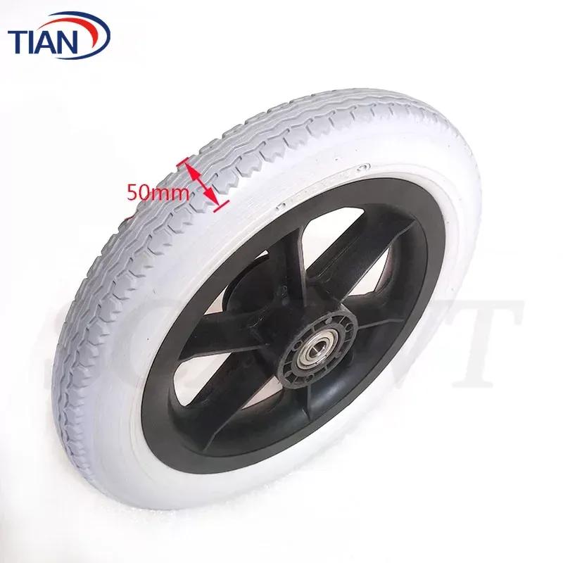 Caster Assembly 12" Solid Tire Wheel 12 Inch 12 1/2 X 2 1/4 Rear Wheel for Manual Wheelchairs Handcart