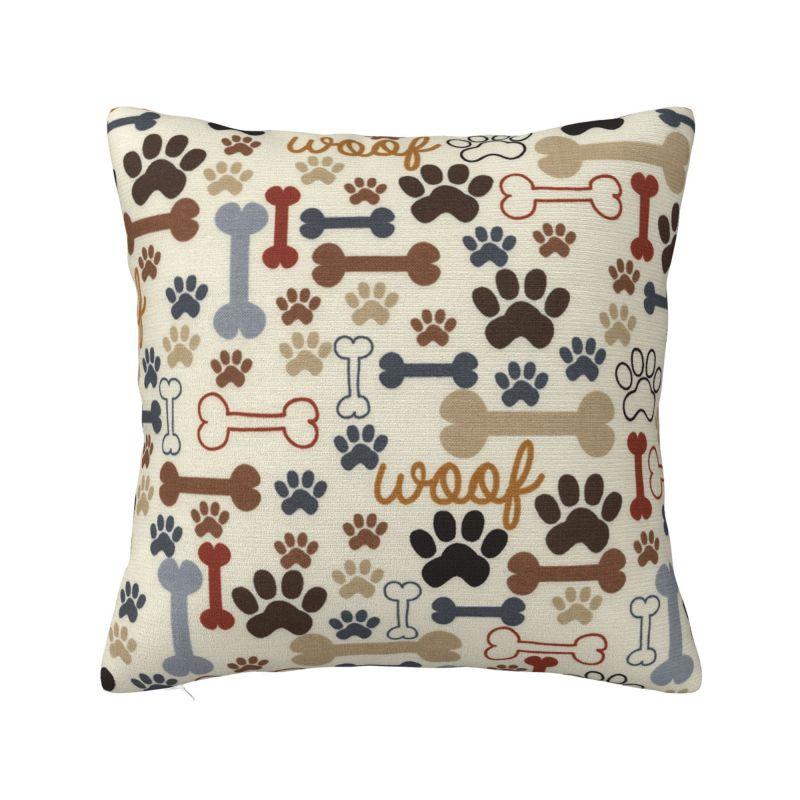 Colorful Animal Footprint Dog Paw Prints Cushion Cover cm Velvet Throw Pillow Case for Living Room Bedding Sofa Pillowcase
