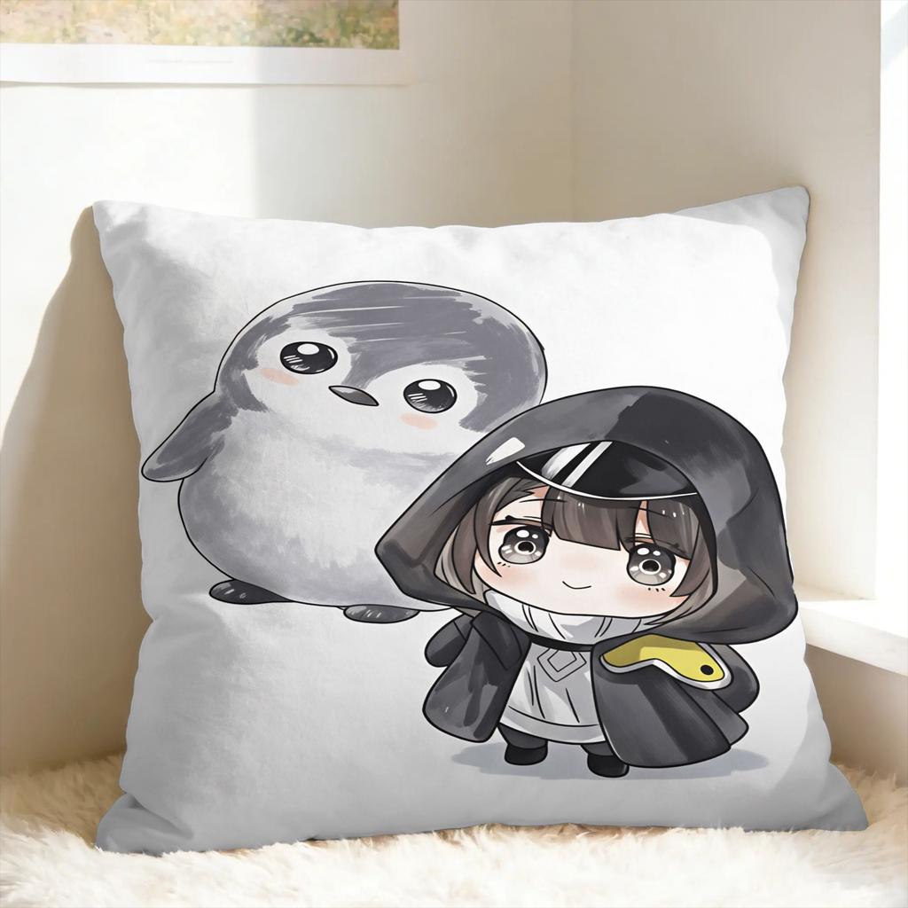 Gugugaga Penguin Arknights Endfield Pillow Cover Retro Trendy Pillow Case For Sofa Home Decoration Comfy Pillowcases Gift Idea