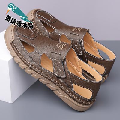 2025 Summer New Casual Breathable Hollow Hole Shoes Men's Casual Men's Shoes Soft-soled Sandals