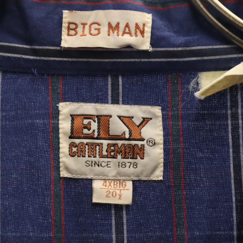 ELY CATTLEMAN 80s vintage Striped Pattern Short sleeve Western shirt Men's Used