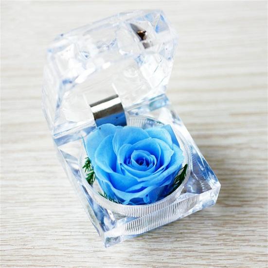 Romantic Ring Box Handmade Plastic Nice-looking Forever Rose Jewelry Box for Anniversary