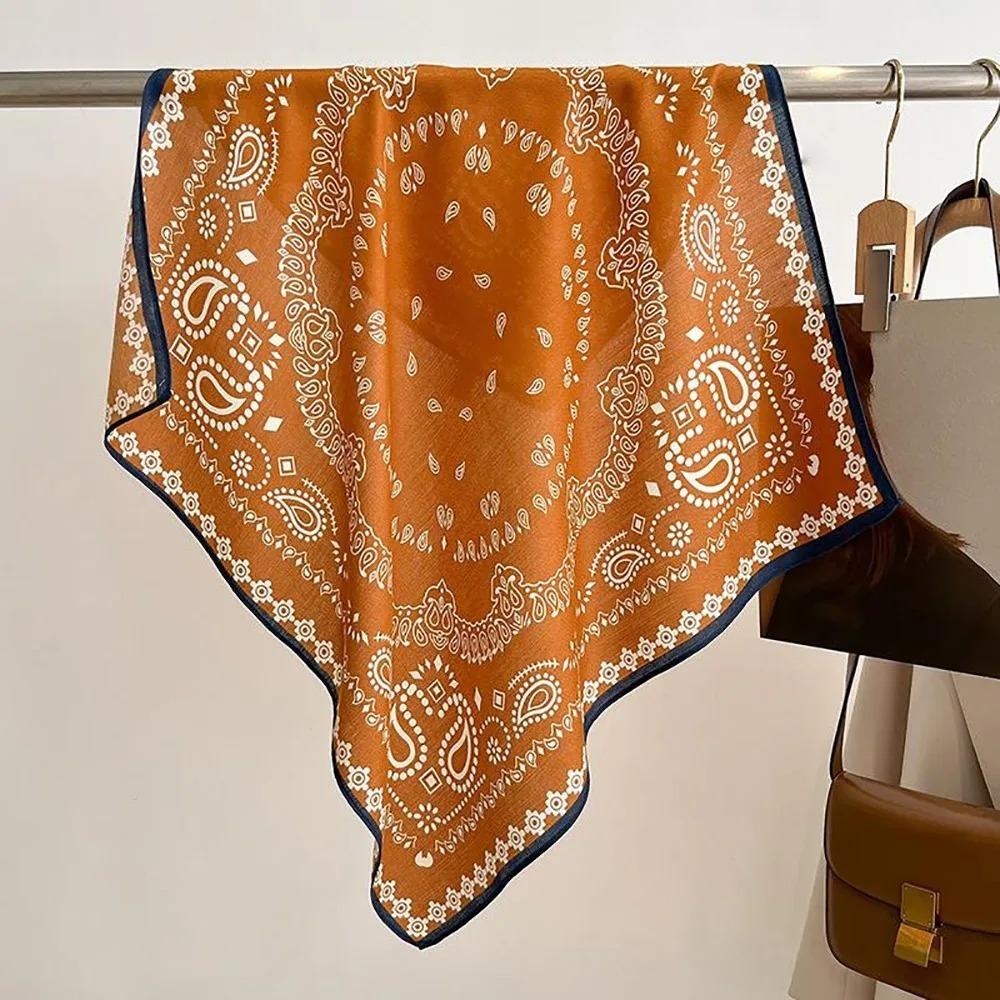 Polyester Head Scarf Retro Neck Scarf Fashion Square Scarf  Decor