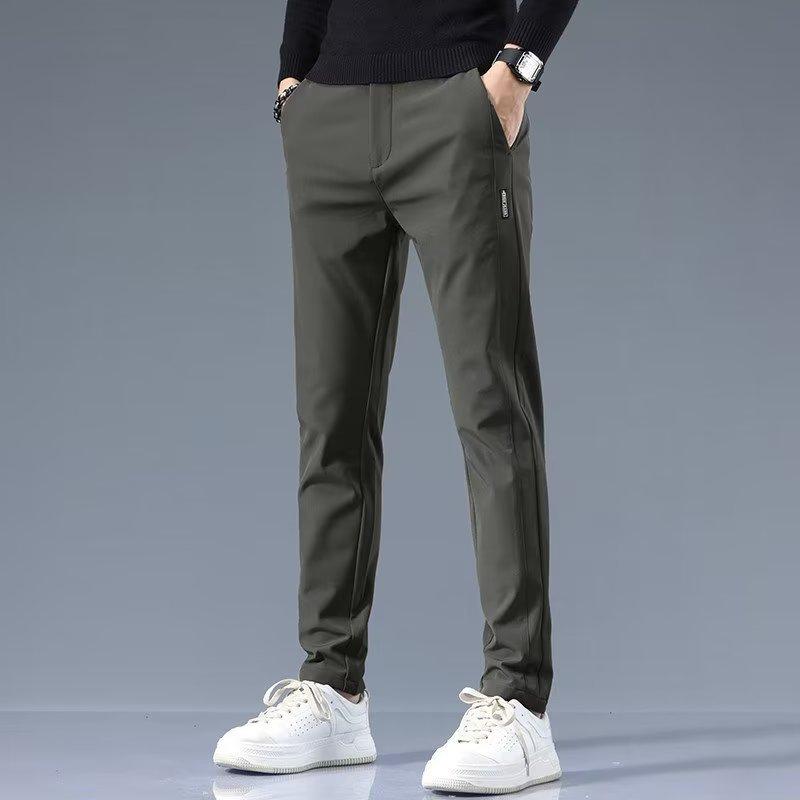 Men's Cargo Work Pants Cotton Thick Solid Color Wear Korean Grey Casual Trousers Male Large Size Brand Clothing