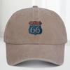 Route 66 Print Baseball Cap for Outdoor Sports and Leisure - Breathable and Drying - Classic Washed Vintage Style Hat