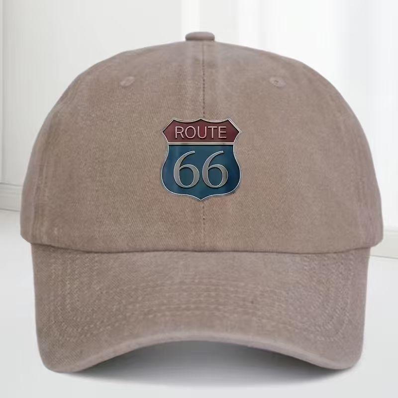 Route 66 Print Baseball Cap for Outdoor Sports and Leisure - Breathable and Drying - Classic Washed Vintage Style Hat