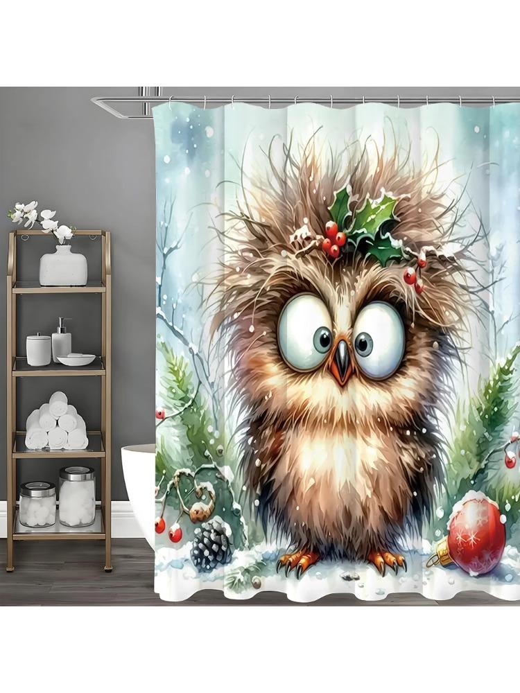 

Cute Cartoon Eagle Shower Curtain, Bathroom Decoration Shower Curtain, Waterproof Shower Curtain With Hanging W60H190(CM)-1 Pcs