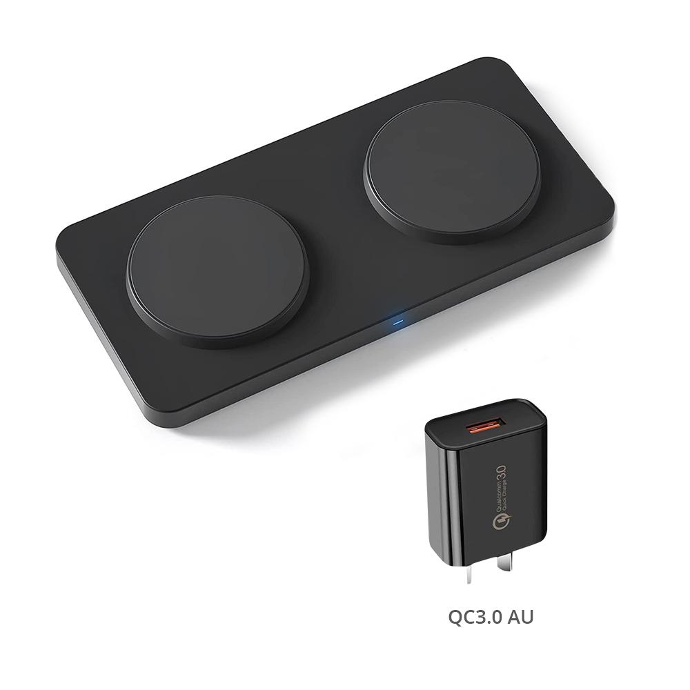 30w Dual Magnetic 2 In 1 Stand Wireless Charger For Iphone/samsung/huawei Mobile Phone For Apple Airpods/earbuds Chargers