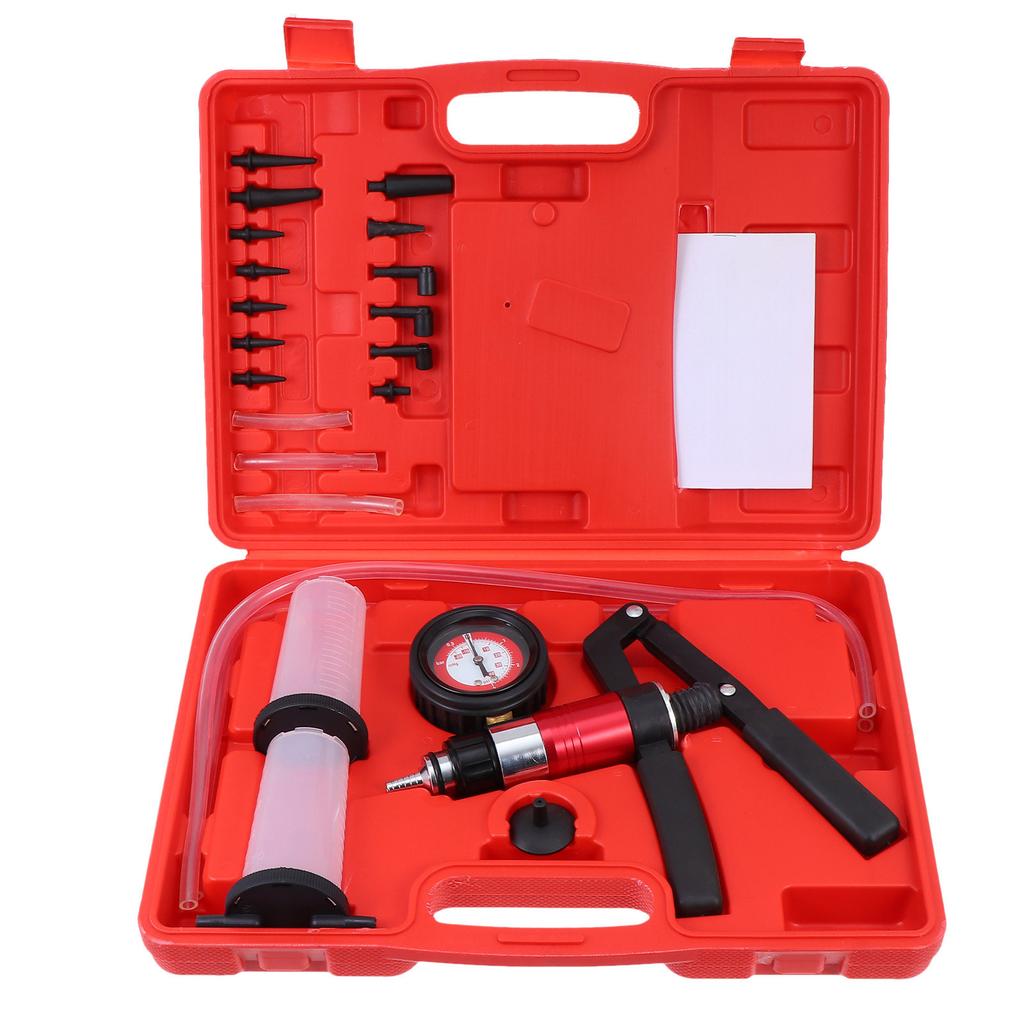 1Set Car Brake Bleeder Kit Handheld Vacuum Pressure Pump Clutch Fluid Bleeding Tool Kit Brake Fluid Tester Oil Change Adapters