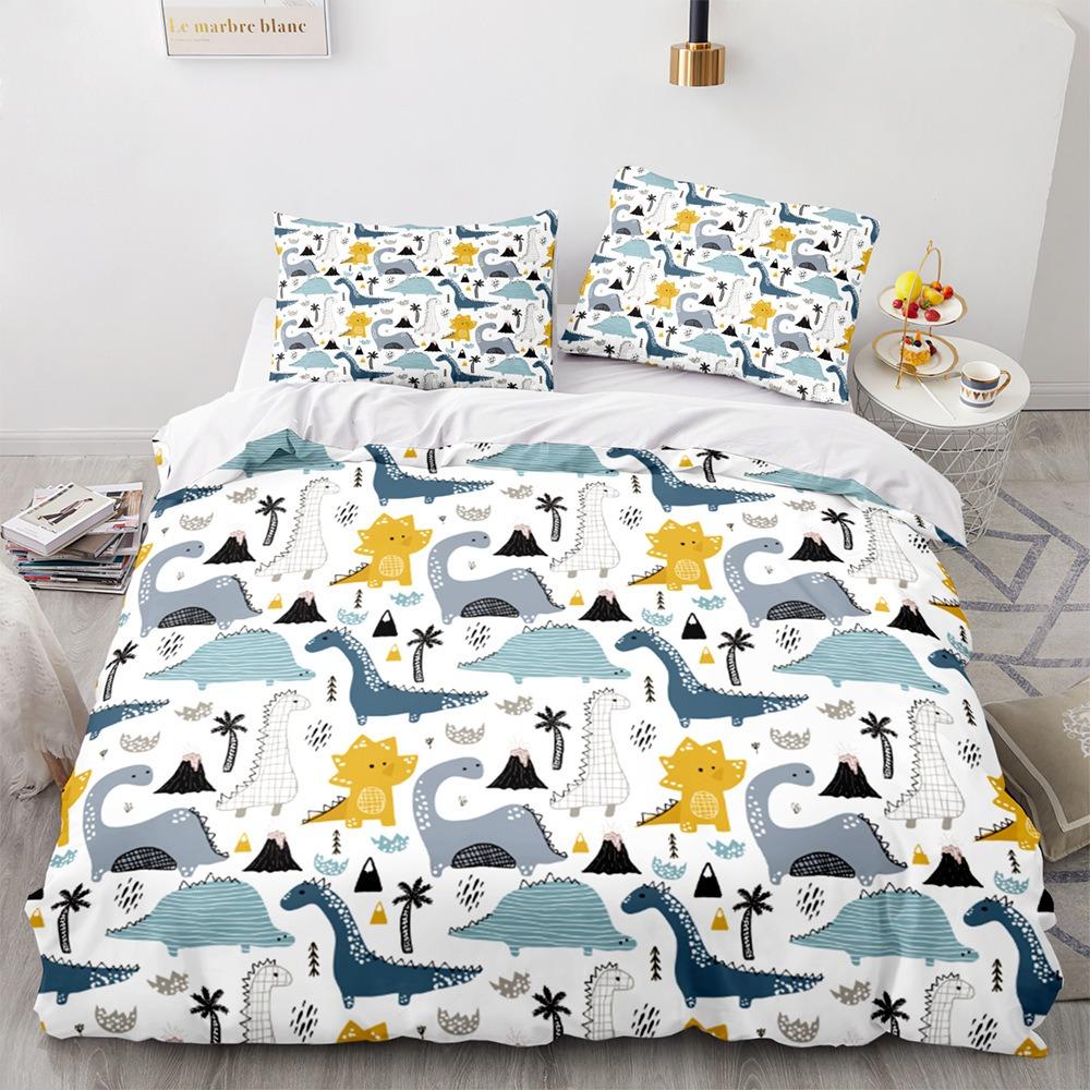 Cartoon Dinosaur Bedding Sets Comforter Quilt Bed Cover Duvet Cover Pillow Case 2-3 Pieces Sets Home Decor Bedroom Decor