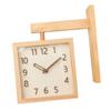 Wall Clock Simple Silent   Double Sided Clock Wooden Decorative Corner Clock for Living Room Household