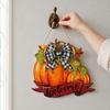 High-definition Printed Pumpkin Fall Welcome Sign, Thanksgiving Door Hanger, Wooden Decor Solid Wood Hanging Porch Sign for Autumn Harvest Farmhouse