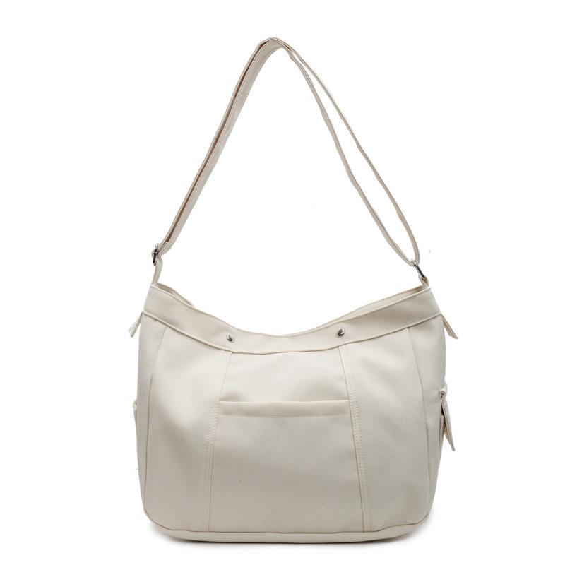 Solid Color Simple Large-capacity Messenger Bag New Four-season Versatile Shoulder Bag Casual Commuter Women's Bag