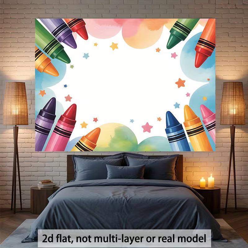 2D Blank Crayon Backdrop Customizable Kids Party Background