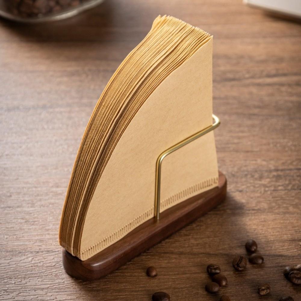 Vertical Design Stand Coffee Filter Storage Durable Wooden Dustproof Bracket  Coffee Bar