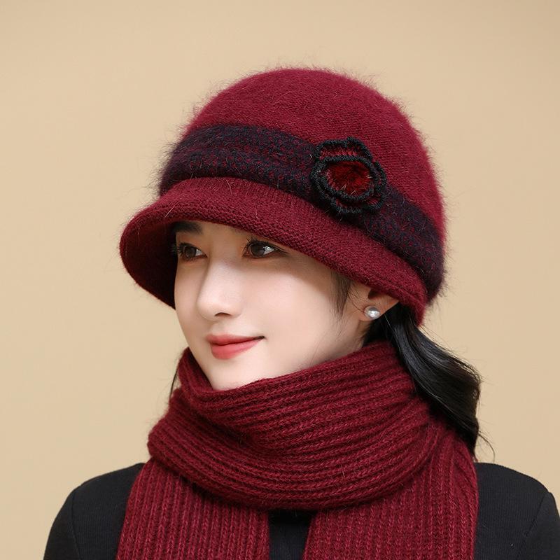 

Зимняя теплая женская вязаная шапка-бини, стильный дизайн из меха кролика для защиты от холодной погоды single hat