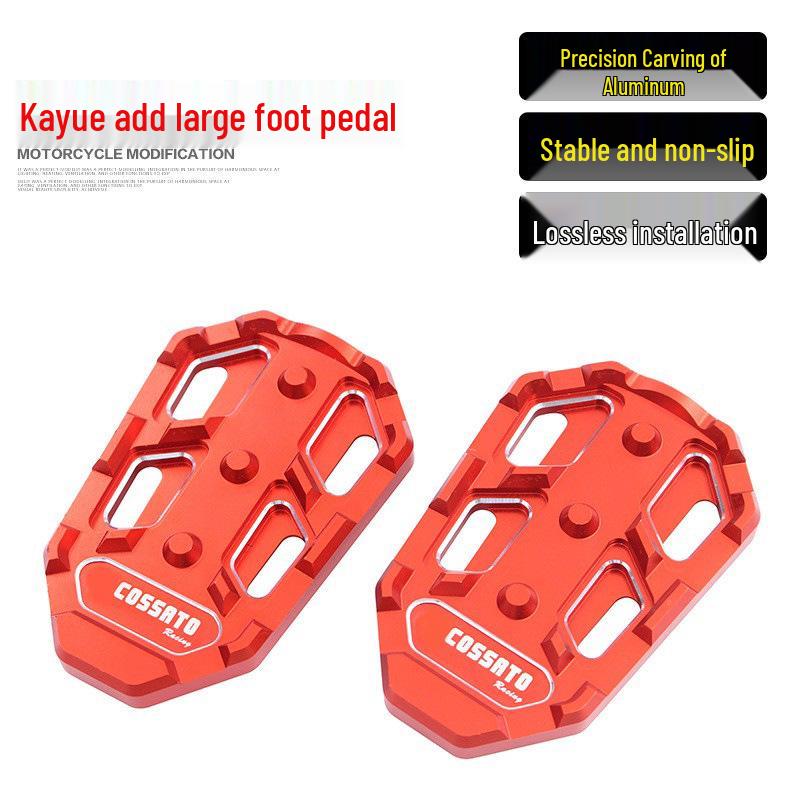 Compatible KY400X/500X Aluminum Alloy Non-Slip Footrest Pedal for Enlarged Rear Footrest.