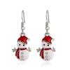Adorable Lightweight Christmas Snowman Stud Earring Rhinestone Ear Pin Women Jewelry Holiday Birthaday Gift