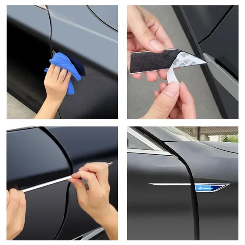 Lmn1 Car Metal Sticker Auto Side Fender Body Badge Decals For VW Rline GTI Polo Golf Passat Tiguan Arteon Caddy Jetta Beetle Scirocco