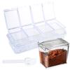 Simple Seasoning Container Functional Storage Spices Organizer with 4 Grids Divisions for Kitchen and Commercial Use
