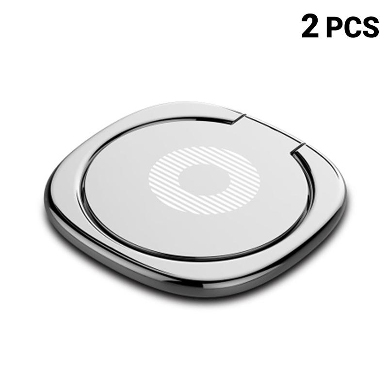 Metal Phone Finger Ring Holder 2Pcs 360° Rotation Strong Sticky Adhesive Anti-drop Stand for Smartphone Daily Carry