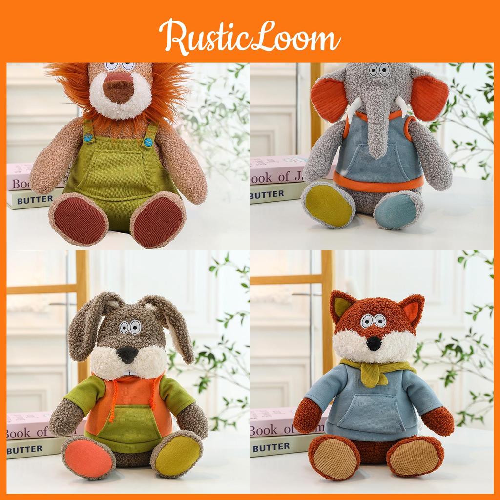 Cute Lion Cartoon Elephant Rabbit Fox Plush Toy Dolls Children Gifts Birthday
