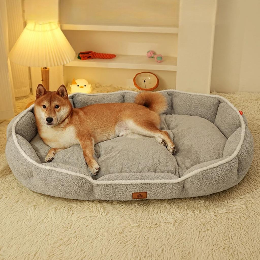 Cloud Velvet Dog Bed Autumn Winter Thickening Warmth Sofa Beds for Small Medium Dogs Soft Plush Pet Pad Dogs Accessories