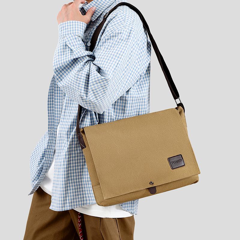 New Fashion Cross Body Bag New Men Canvas Crossbody Shoulder Messenger Bags Man Casual Solid Multi Function Portable Male Bag