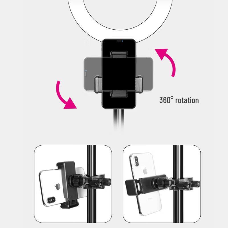 Jundingying 55cm Dual Camera Tripod with 26cm Ring Light