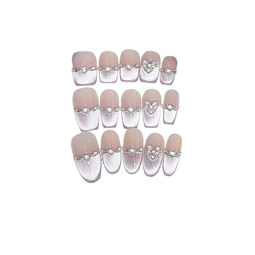 Hand-woven Nails Have A Cat's Eyes Flashing Pure and Sweet Temperament Whitening Nail Patches