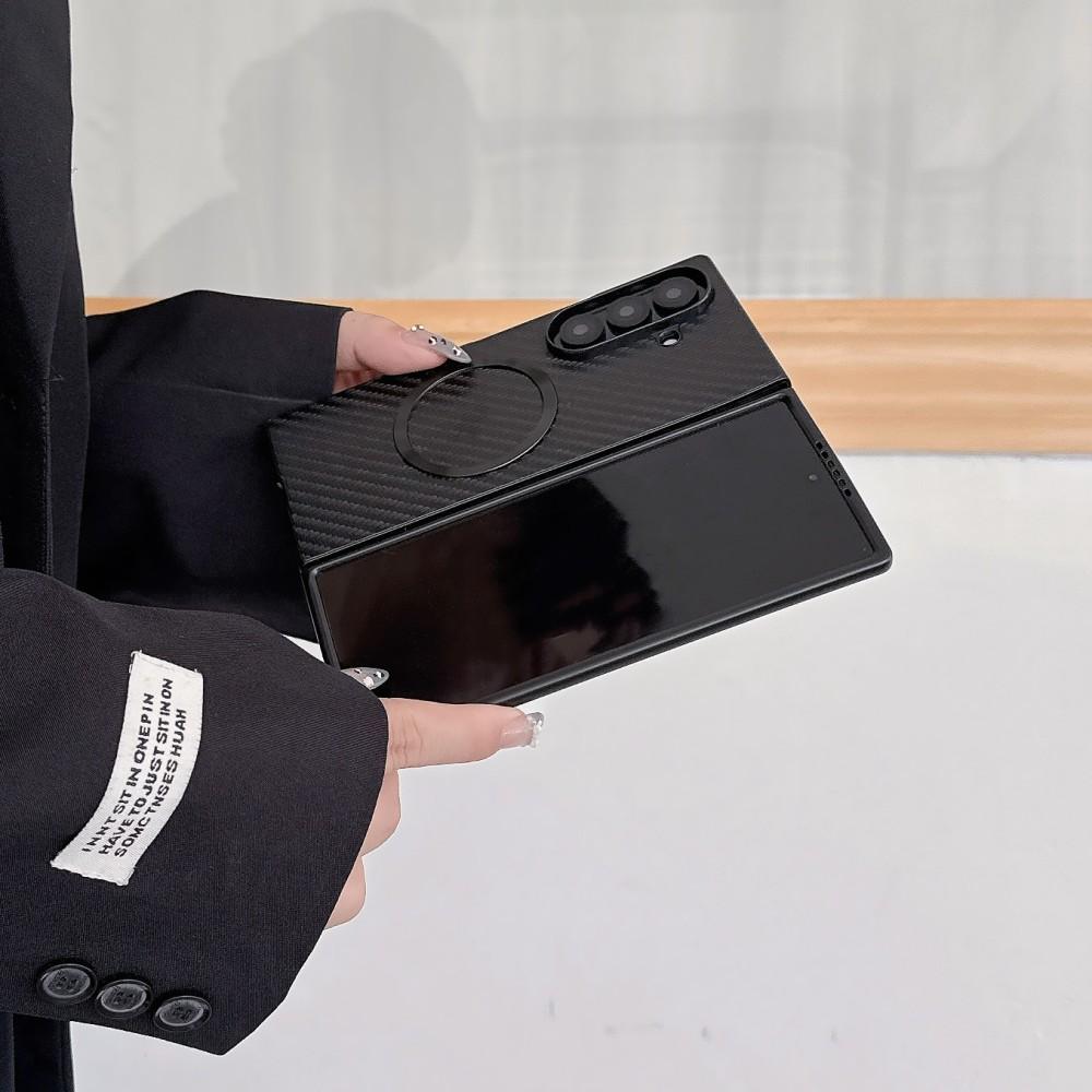 For Samsung Galaxy Z Fold 7 Case Hard PC Carbon Fiber Magnetic Protective Back Cover Case For Samsung Z Fold 7 6 5 4 Phone Shell