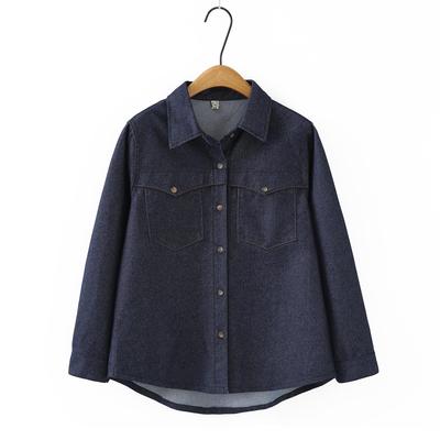 Spring 2026 Plus Size Slimming Denim Shirt Jacket for Women