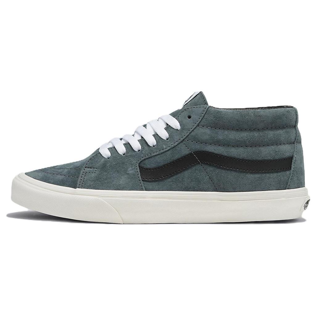 Vans Sk8 Mid Pig Suede 2 Comfortable Versatile Mid-Top Skate Shoes Unisex skate shoes Gray VN000BWEG0Z
