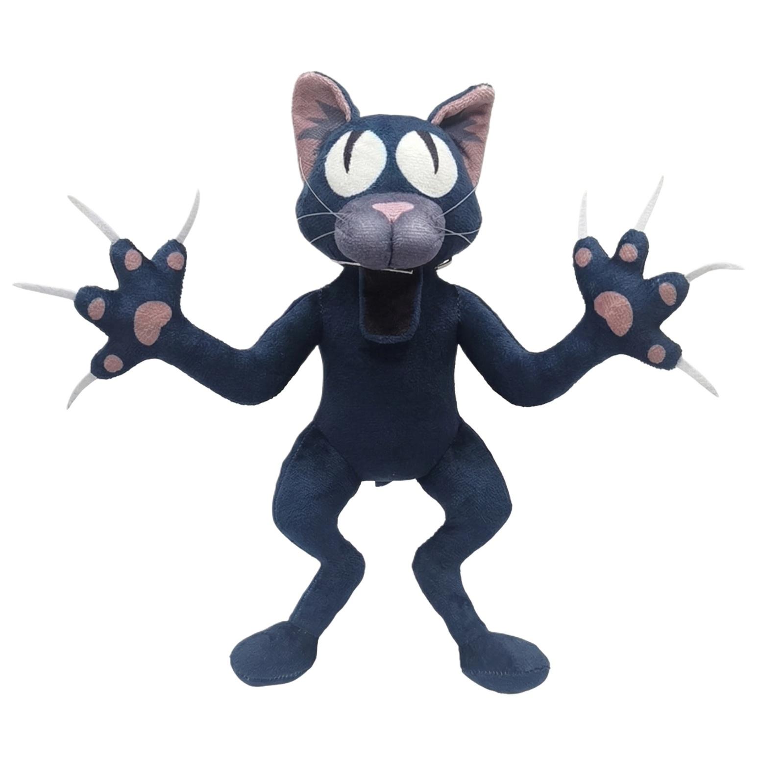 

Plush Cat Doll Soft Stuffed Animal Toy with Extended Arms and Claws Flexible Limbs for Collectors and Home Decoration One Size