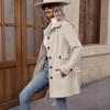2025 Autumn/Winter Mid-Length Slimming Wool Coat with Lapel and Buttons