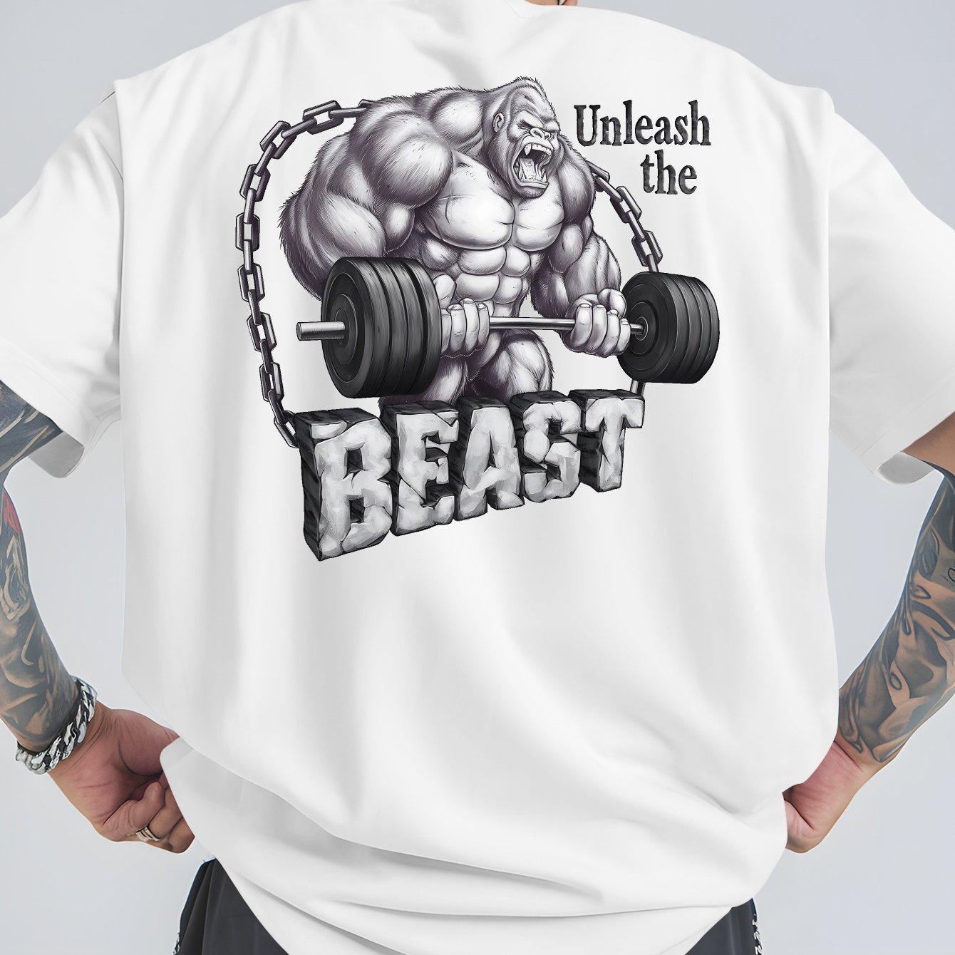 

Gorilla Cotton TShirt Streetwear Casual Fitness Muscle Beast White - Men s Summer Cotton Graphic Tee 5XL різнокольоровий