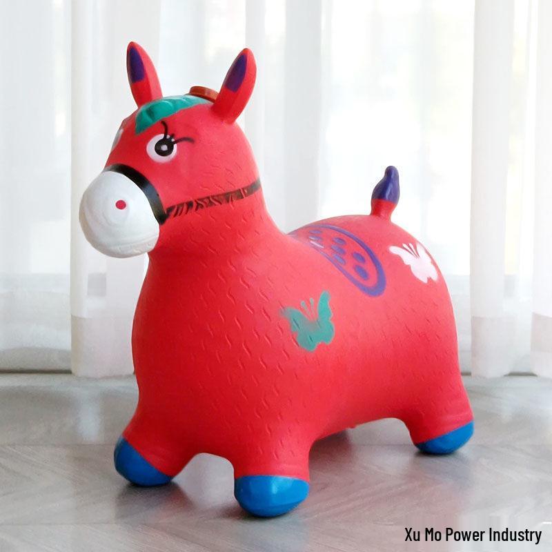 Extra Large Inflatable Bouncy Horse with Music - Thickened Leather Ride-On Pony for Children
