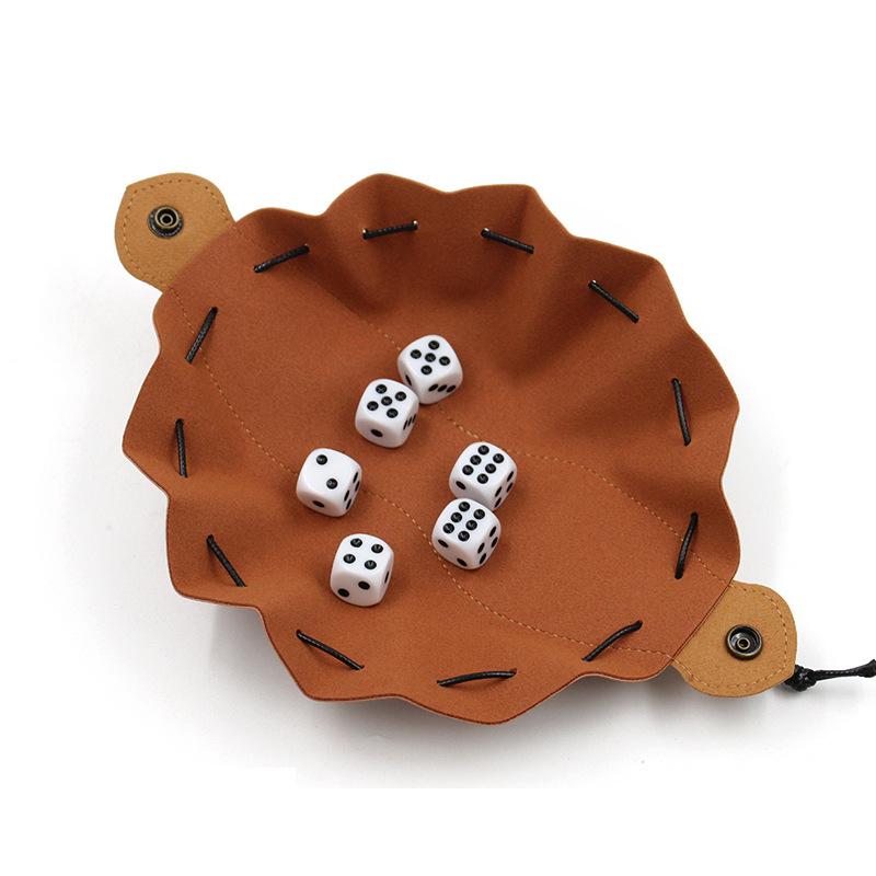 Dice Drawstring Pouch Tray Designs PU Leather Dice Tray Jewelry Coin Pouch Drawstring Storage Bag Dice Organizer