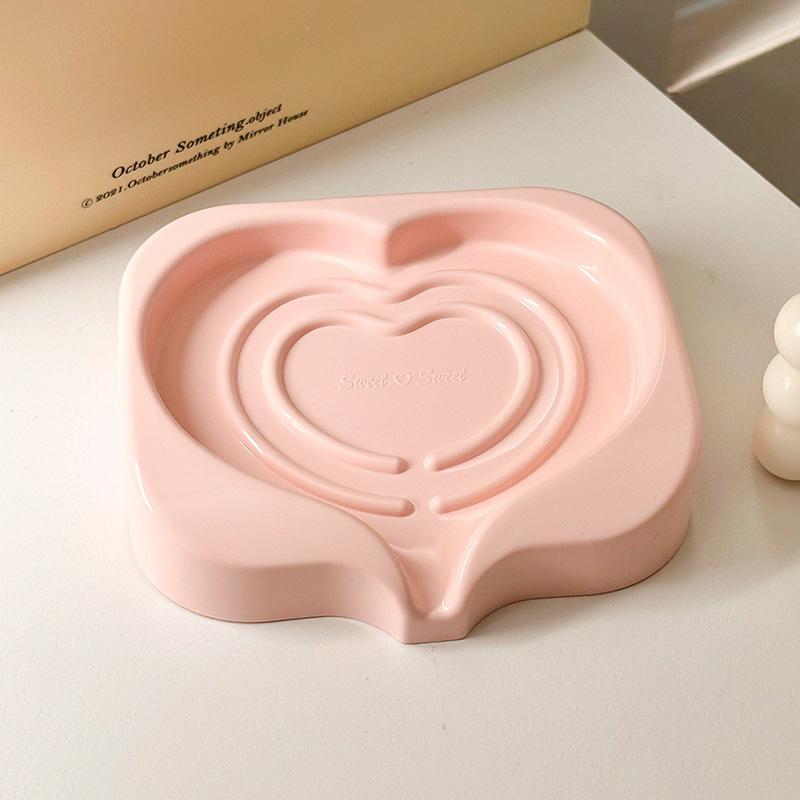 

Heart Shape Soap Box Soap Dish Drainable Soap Holder Waterproof Drain Rack Soap Container Tray Bathroom Dormitory Accessories рожевий