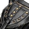 Johnature Moto & Biker Dame Midjepakke Multifunksjonell belteveske Fashion Rivet Pu Leather Skulder- og Crossbody-vesker