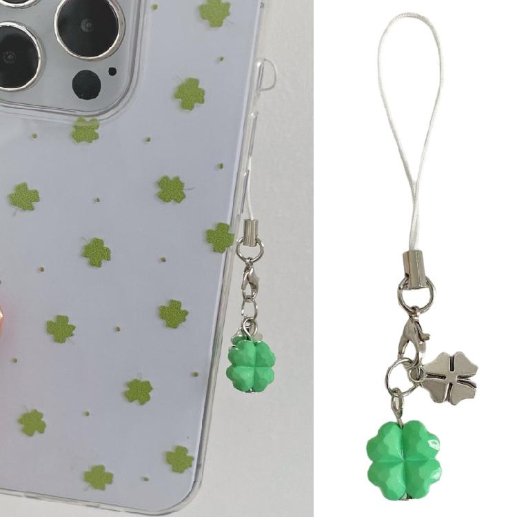 Trendy Clovers Pendant Green Resin Keychain For Phone Bag Luck Symbol Accessory Trendy Clovers Pendant Decors
