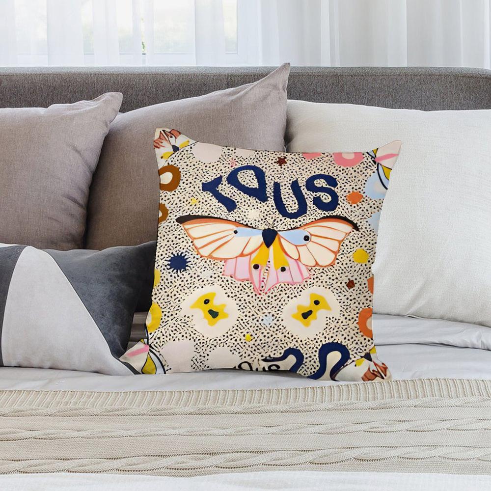 CRAFTED WITLOVE T-tous Pillow Case Plush Fabric Soft Double Sided Print Sofa Cushion Cover Throw Pillow Covers