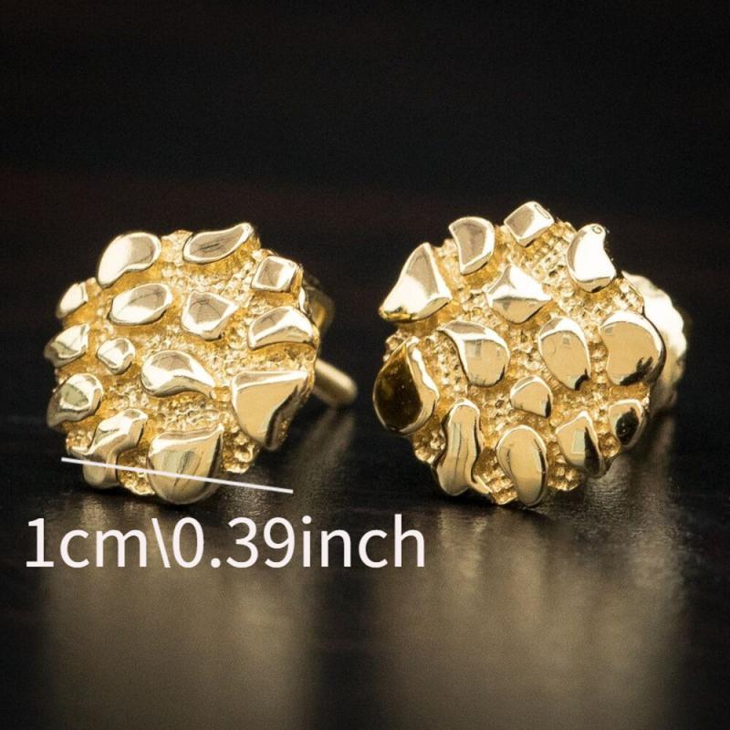 

Elegant Retro Irregular Geometric Gold Earrings Alloy Comfort And Versatile Jewelry For Women Men Gift