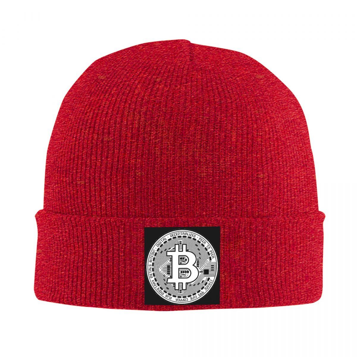 

Bitcoin BTC Криптовалюта Теплая вязаная шапка Зимняя вязаная шапка-бини Шапка-бини Шапки в стиле хип-хоп для унисекс One Size