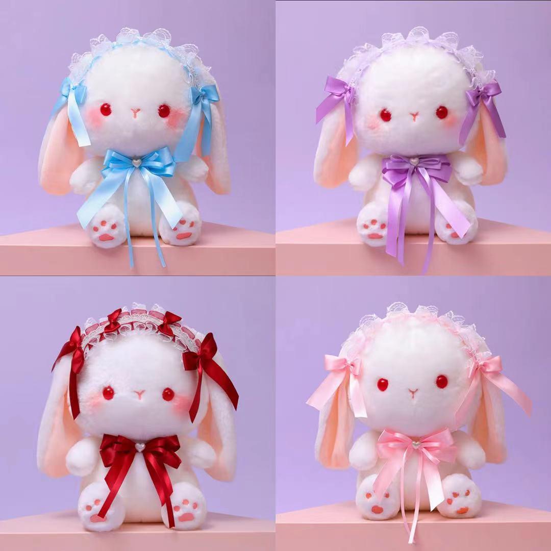 

Ins Net Red Lolita Милый кролик плюшевый комфорт кукла кролик с вислоухими ушками дети мальчики и девочки праздничные подарки 30cm синий