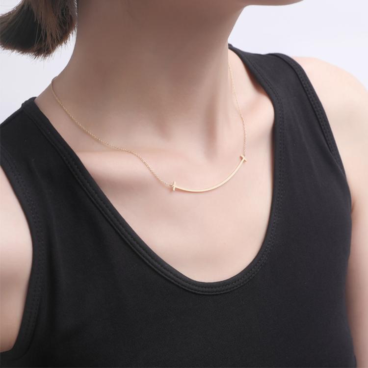 Tiffany & Co. T Series Smile 18K Gold Necklace Women Necklace 35189459,36201525,67513363