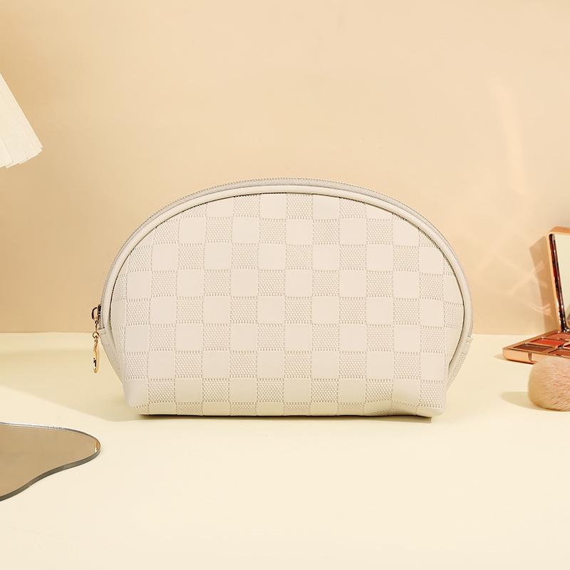 Simple checkerboard cosmetic bag women's high-end sense large-capacity storage bag waterproof portable travel toilet bag